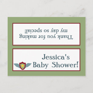 Vintage Aeroplane Baby Shower Goody Bag Toppers Invitation Postcard