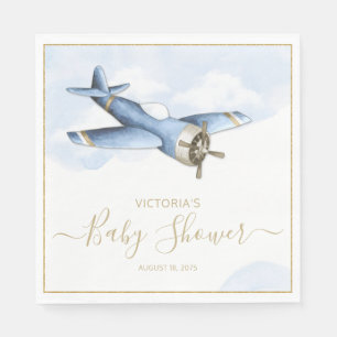 Vintage Aeroplane Baby Shower Paper Napkins