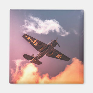 Vintage Aeroplane Beautiful Sky Magnet