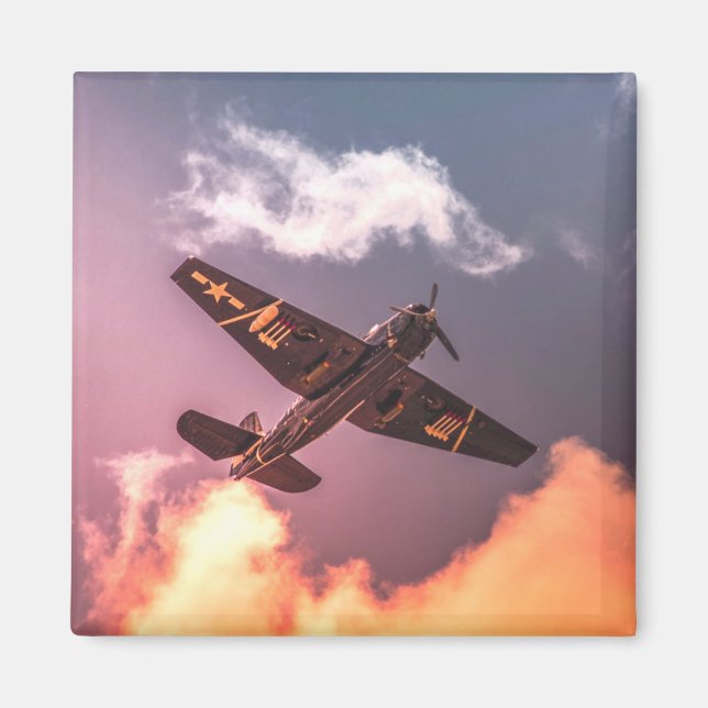 Vintage Aeroplane Beautiful Sky Magnet (Front)