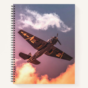 Vintage Aeroplane Beautiful Sky Notebook