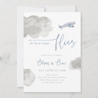 Vintage Aeroplane Birthday Invitation
