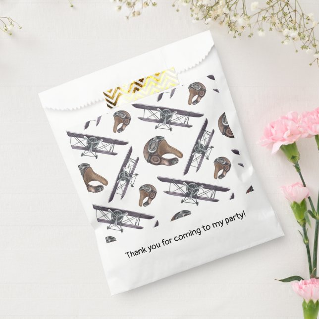Vintage Aeroplane Birthday Party Favour Bags (Sealed)