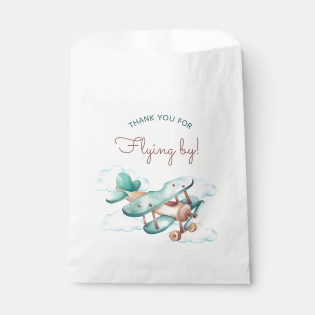 Vintage Aeroplane Birthday Party  Favour Bags (Front)