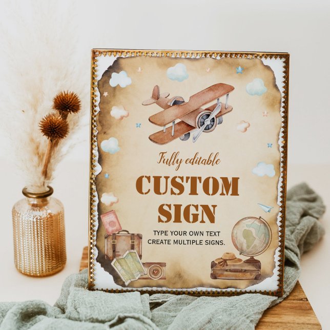 Vintage Aeroplane Birthday Party Table Sign (Creator Uploaded)