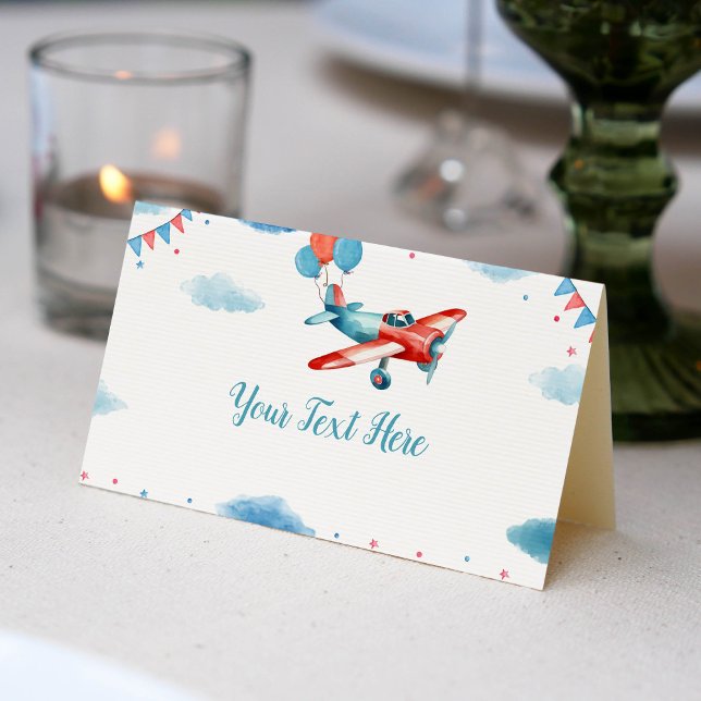 Vintage Aeroplane  Birthday Place Card (Creator Uploaded)