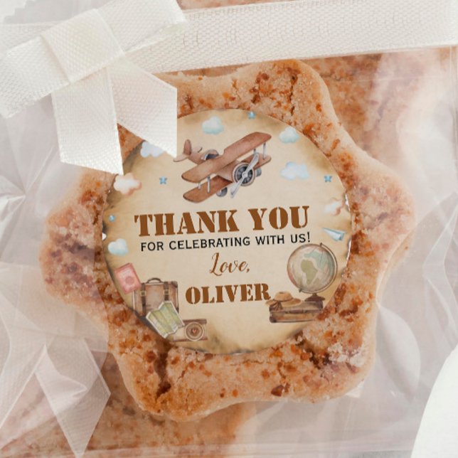 Vintage Aeroplane Birthday Sticker Labels (Creator Uploaded)