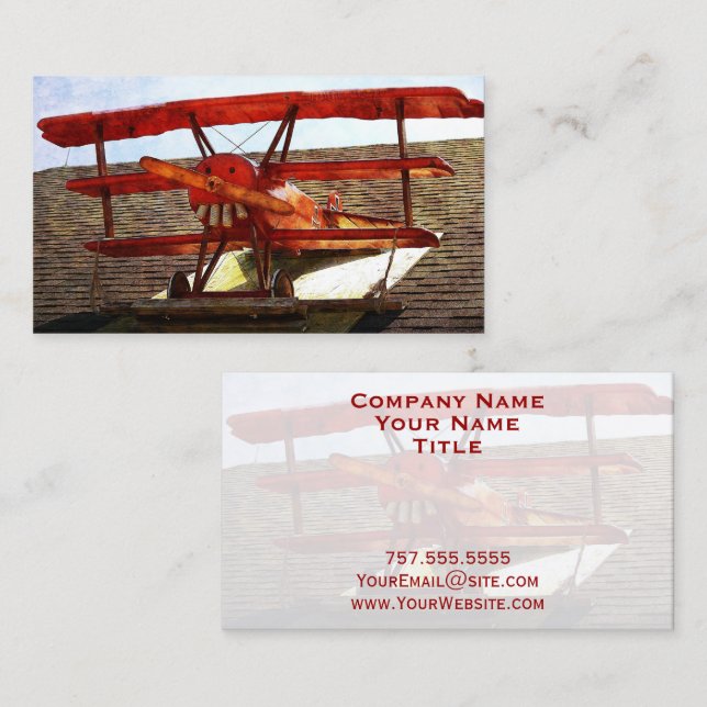 Vintage Aeroplane by Shirley Taylor Business Card (Front/Back)