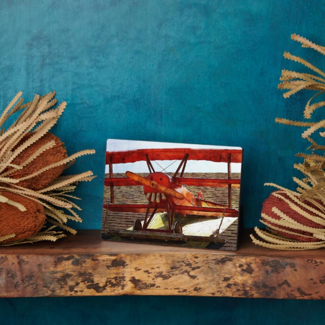 Vintage Aeroplane by Shirley Taylor Plaque (Side)