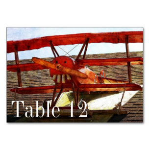Vintage Aeroplane by Shirley Taylor Table Number