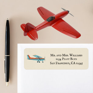 Vintage Aeroplane Cessna Aviation Return Address
