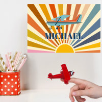 Vintage Aeroplane Cessna Retro Sunset Custom