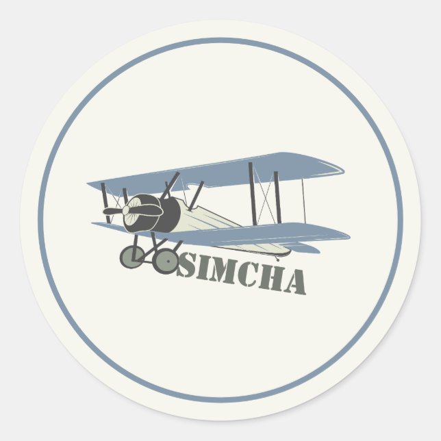 Vintage aeroplane  classic round sticker (Front)
