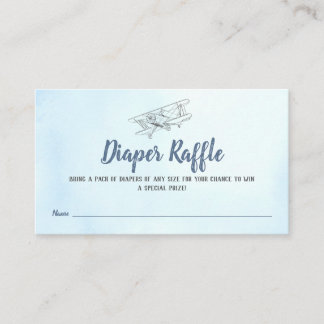Vintage Aeroplane Diaper Raffle Enclosure Card