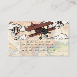 Vintage Aeroplane Display Shower Invitation Insert