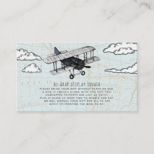 Vintage Aeroplane Display Shower Invitation Insert