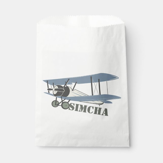Vintage Aeroplane Favour Bags (Front)