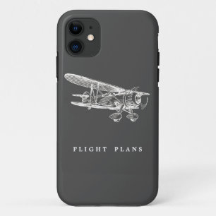 Vintage Aeroplane, Flight Plans iPhone 11 Case