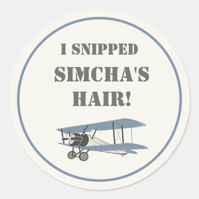 Vintage aeroplane "I snipped" Classic Round Sticker (Front)