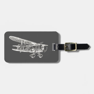 Vintage Aeroplane Luggage Tag