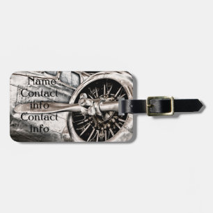 Vintage Aeroplane Luggage Tag