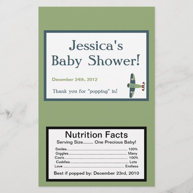 Vintage Aeroplane Microwave Popcorn Wrapper (Front)