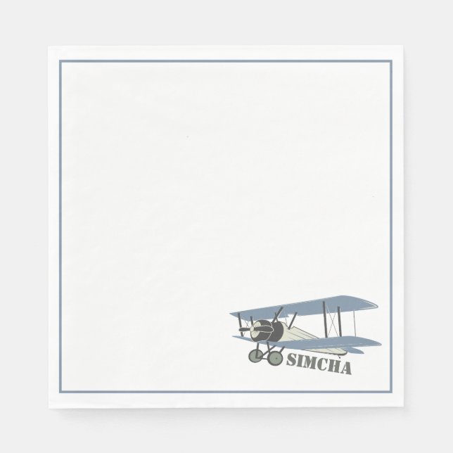 Vintage aeroplane napkin (Front)