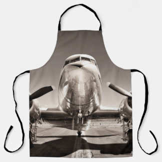 vintage aeroplane on a runway apron