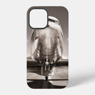 vintage aeroplane on a runway iPhone 12 case