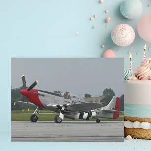 Vintage Aeroplane P-51 Mustang Aviation Birthday Postcard