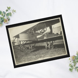 Vintage Aeroplane photo, Cool Aviation Birthday Postcard