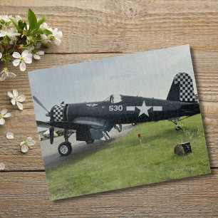 Vintage Aeroplane Photo Pilot Dad Birthday Aviatio Jigsaw Puzzle