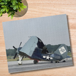 Vintage Aeroplane Photo Pilot Dad Birthday Aviatio Jigsaw Puzzle