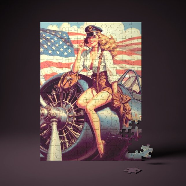 Vintage Aeroplane Pin-up Jigsaw Puzzle (Creator Uploaded)