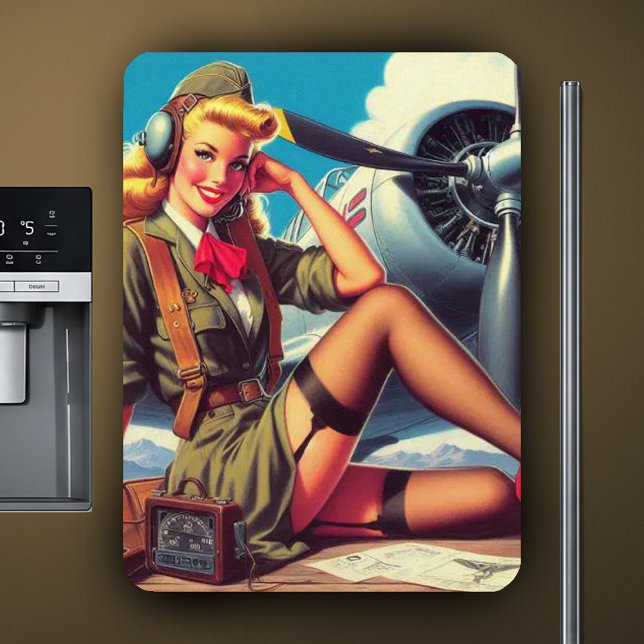 Vintage Aeroplane Pin-Up Magnet (Creator Uploaded)