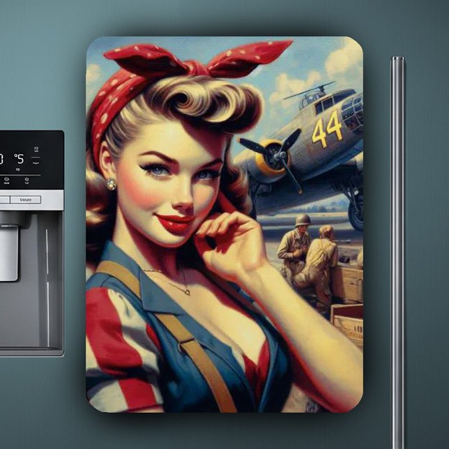 Vintage Aeroplane Pin Up Magnet (Creator Uploaded)