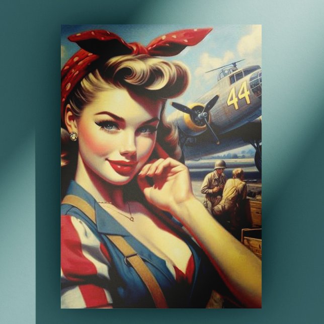 Vintage Aeroplane Pin Up Postcard (Creator Uploaded)