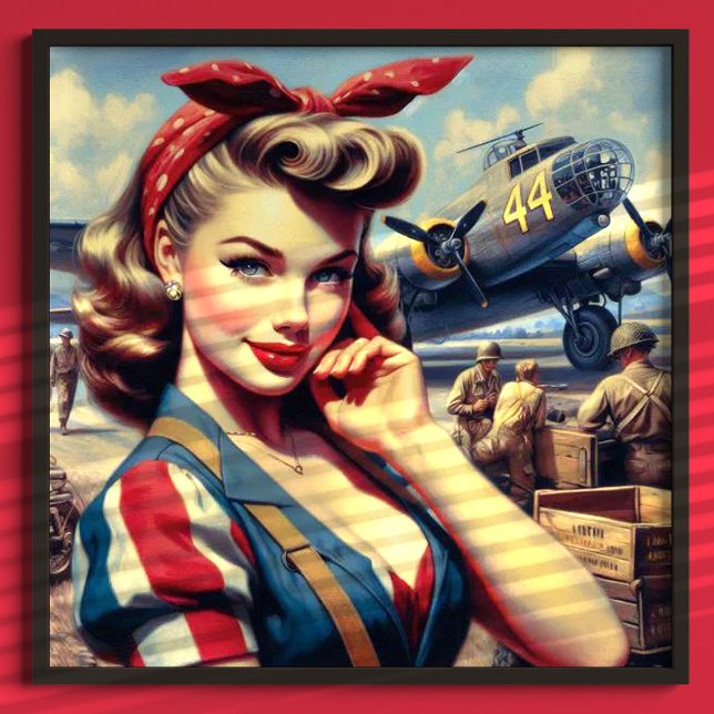 Vintage Aeroplane Pin Up Poster (Creator Uploaded)