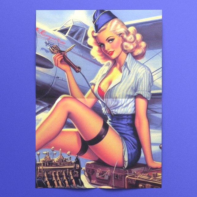 Vintage Aeroplane Pin-up Tissue Paper (Creator Uploaded)