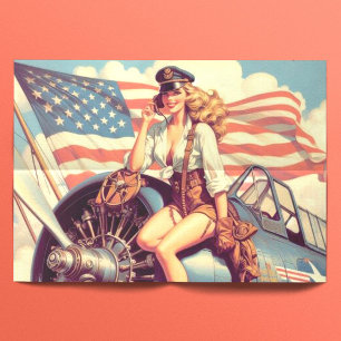 Vintage Aeroplane Pin-up Tissue Paper