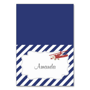 Vintage Aeroplane Place Card