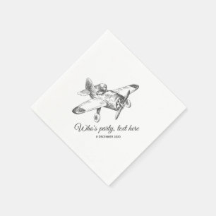 vintage, aeroplane, plane Cocktail Paper Napkins