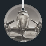 Vintage Aeroplane Runway Scene Glass Tree Decoration<br><div class="desc">vintage aeroplane on a runway
Take a trip back in time: Vintage aeroplane on a runway!
Fly back in time with this vintage aeroplane!
vintage,   aeroplane,   old,   aviation,   retro,   propeller,   air,   aircraft,   runway,   engine,   flight,   aeroplane,   antique,   technology,   scrap,   cargo,   transportation,   blue,   machinery,   sky</div>