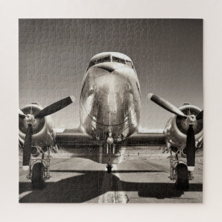 Vintage Aeroplane Runway Scene Jigsaw Puzzle
