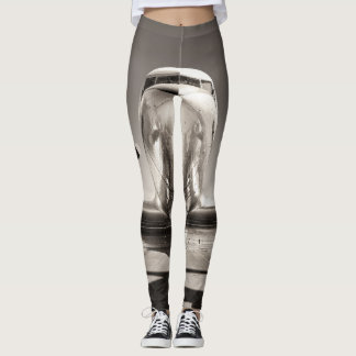 Vintage Aeroplane Runway Scene Leggings