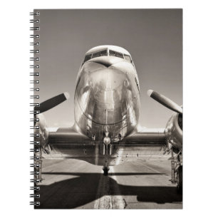 Vintage Aeroplane Runway Scene Notebook
