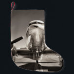 Vintage Aeroplane Runway Scene Small Christmas Stocking<br><div class="desc">vintage aeroplane on a runway
Take a trip back in time: Vintage aeroplane on a runway!
Fly back in time with this vintage aeroplane!
vintage,   aeroplane,   old,   aviation,   retro,   propeller,   air,   aircraft,   runway,   engine,   flight,   aeroplane,   antique,   technology,   scrap,   cargo,   transportation,   blue,   machinery,   sky</div>