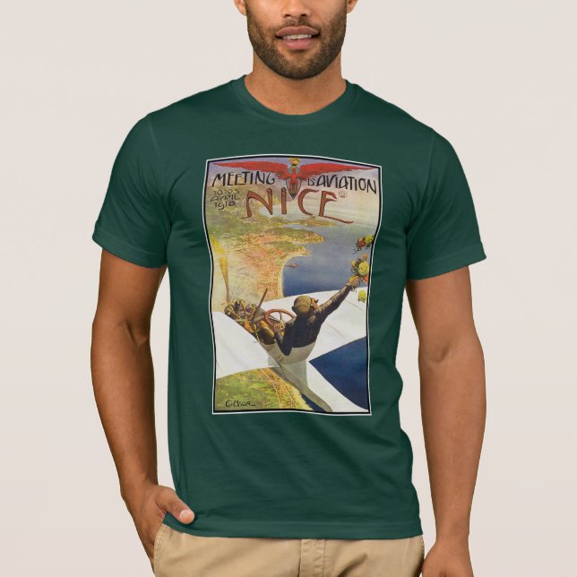 Vintage Aeroplane T-Shirt:  Meeting d'Aviation T-Shirt (Front)