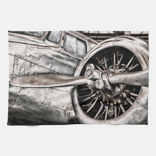 Vintage Aeroplane Tea Towel (Horizontal)