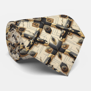 Vintage Aeroplane Themed Art Deco Neck Tie